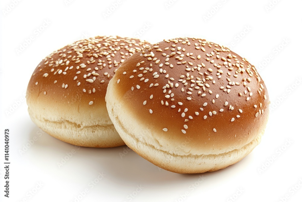 freshly baked hamburger bread isolated on white background freshly baked hamburger bread isolated on white background