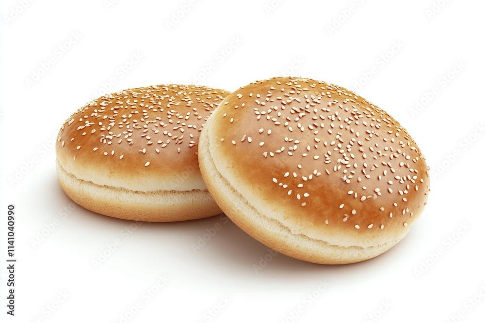 freshly baked hamburger bread isolated on white background freshly baked hamburger bread isolated on white background