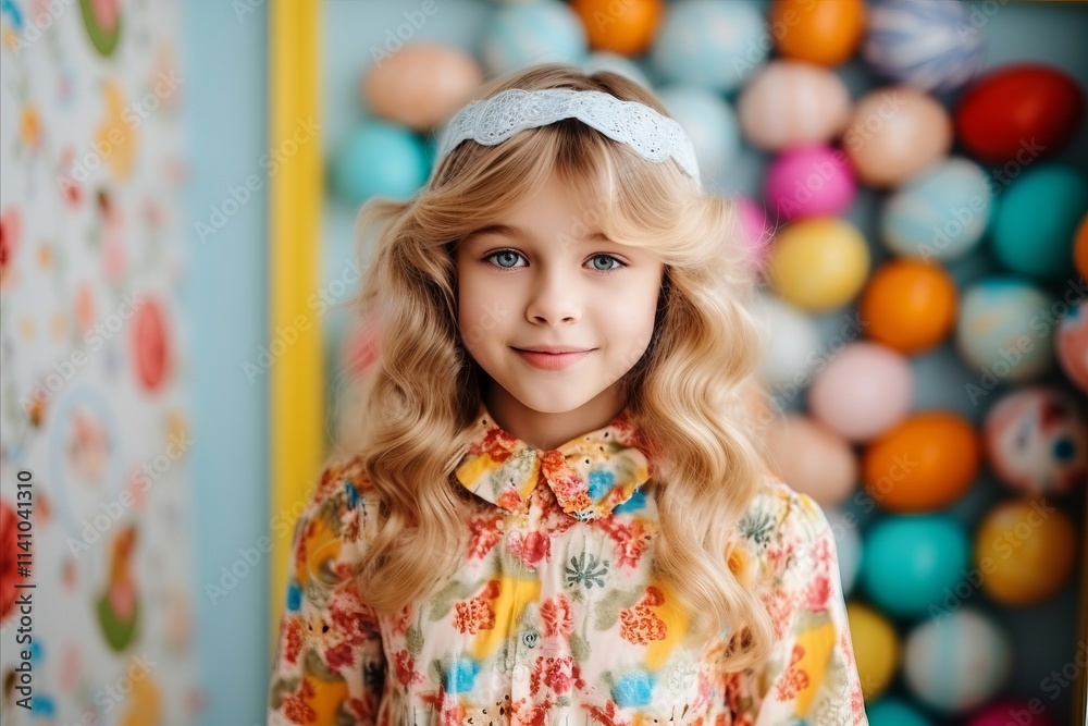 Portrait of a cute little girl with long blond curly hair. Portrait of a cute little girl with long blond curly hair.
