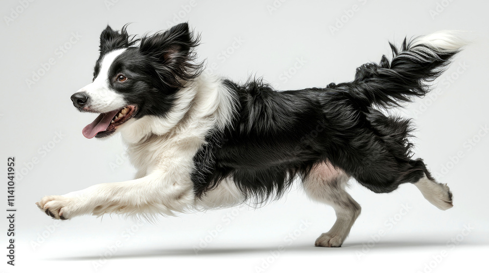 Fototapeta premium Energetic border collie dog running.