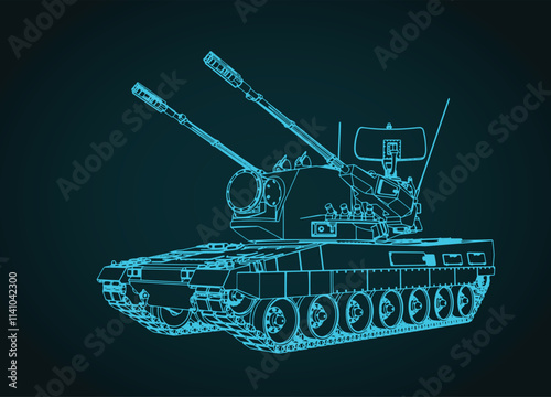 Gepard anti-aircraft self-propelled gun blueprint