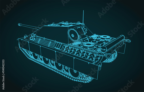 Heavy German self-propelled artillery unit sketch