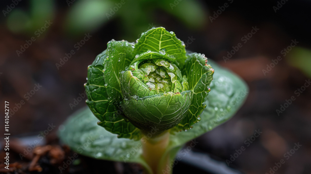 Fototapeta premium Lavender slowly unfurling under the warm spring sun. 