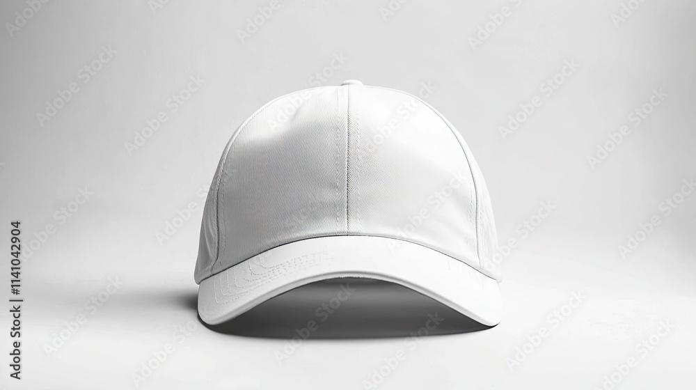 A minimalist white cap displayed on a light background, emphasizing its design and style. A minimalist white cap displayed on a light background, emphasizing its design and style.
