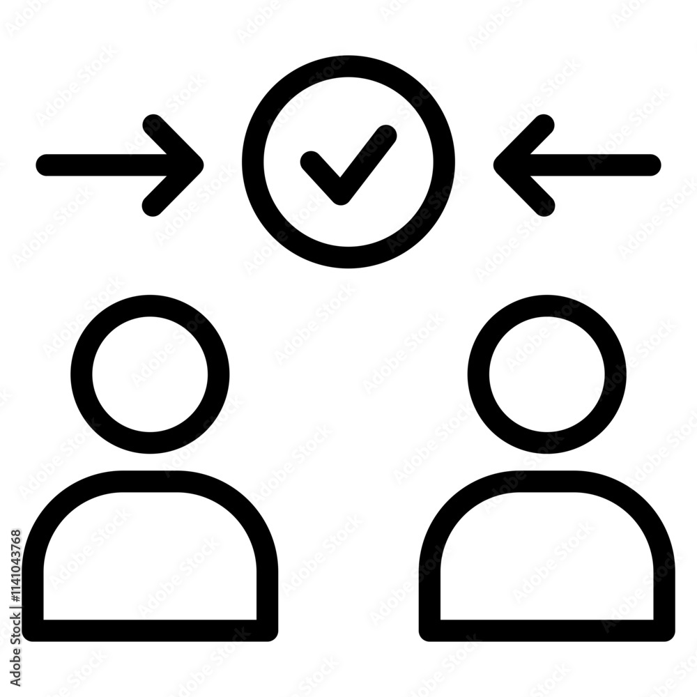 Teamwork in business management icon Teamwork in business management icon