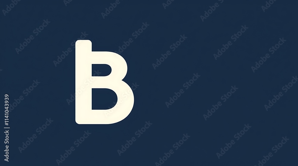 Minimalist Letter B Design on Dark Blue Background Minimalist Letter B Design on Dark Blue Background