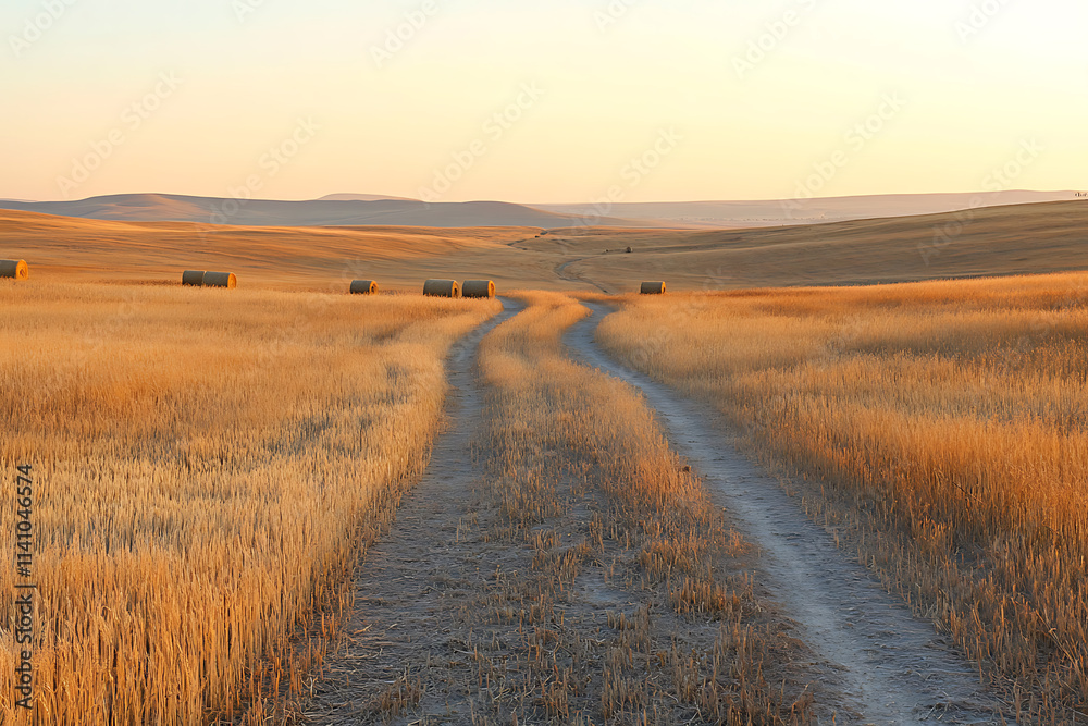 Fototapeta premium Golden Hour on the Prairie