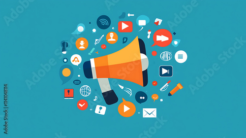 Content curation within a digital marketing strategy, highlighting the process of selecting and managing commercial content to plan effective company advertisements photo