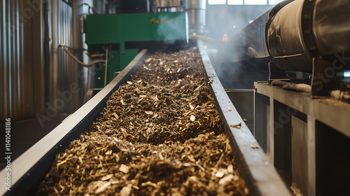 Conveyor system transports biomass to pyrolysis reactor for biochar production