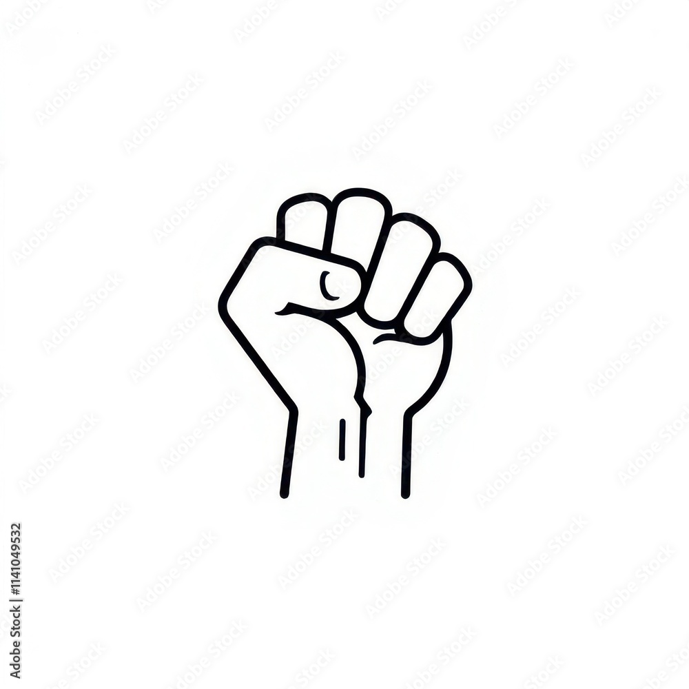 raised fist icon vector