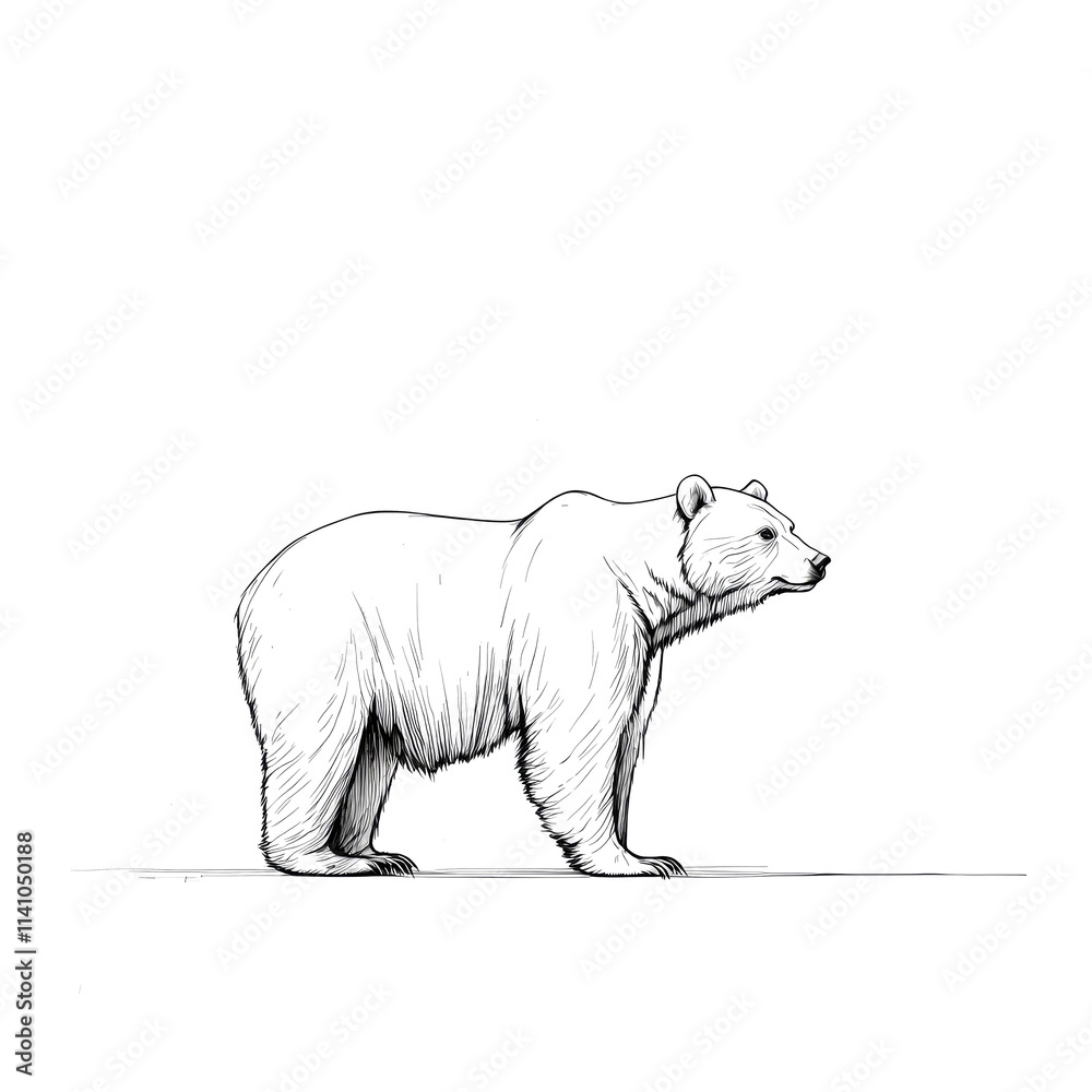 Fototapeta premium Line drawing of a bear.