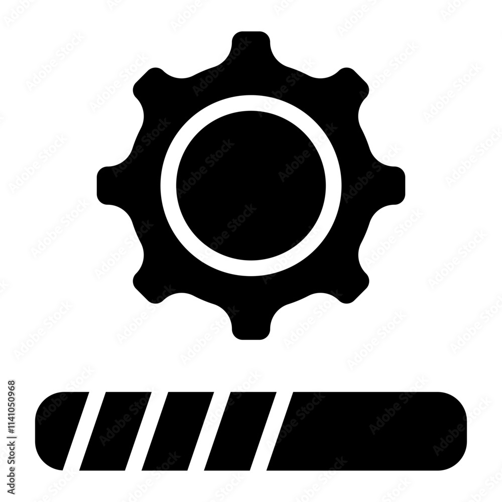 Black settings icon. Cogwheel symbol. Gear wheel icon