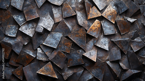 Abstract metal shards in high detail