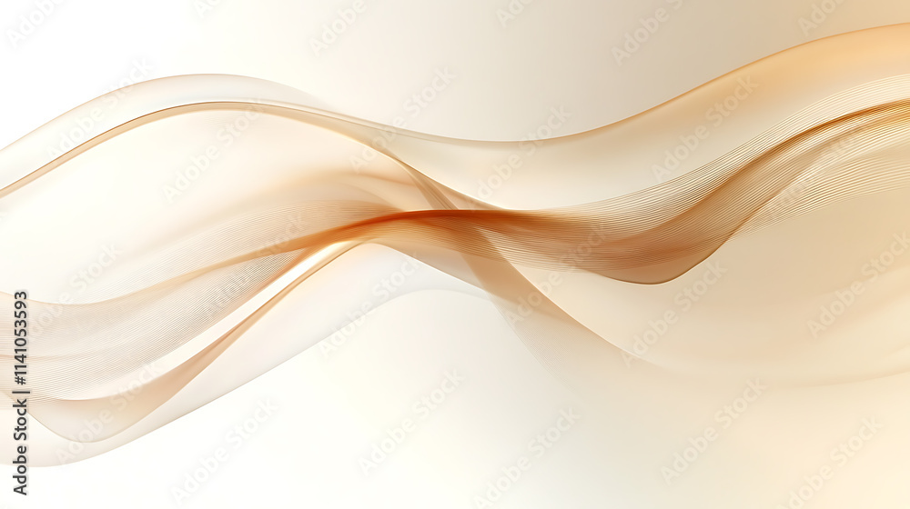 Obraz premium Abstract smooth curves, digital graphic, on a soft gradient background, concept of fluidity and elegance