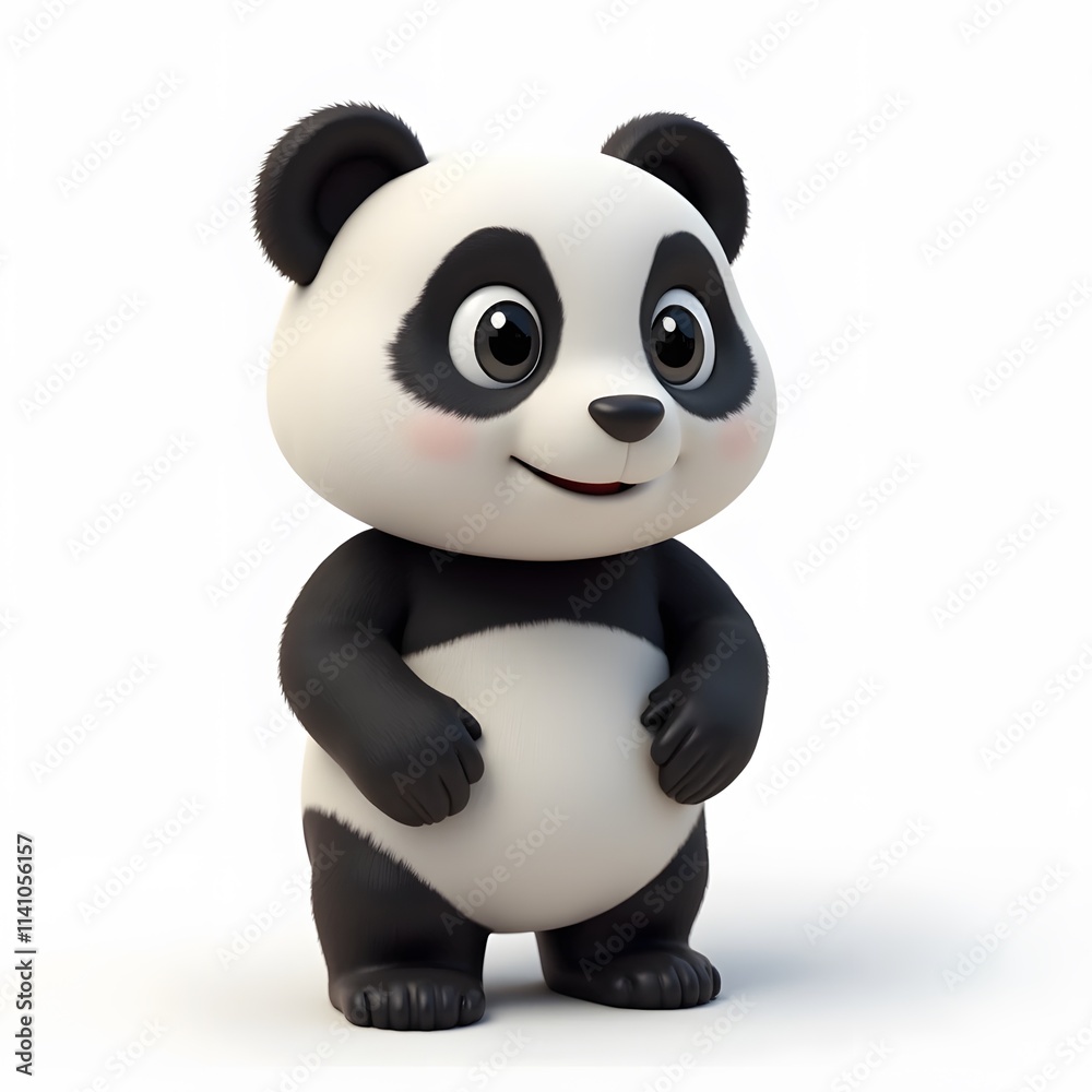 Cartoon Panda Character Cute 2D Animal Clipart for Kids isolated on white background Cartoon Panda Character Cute 2D Animal Clipart for Kids isolated on white background