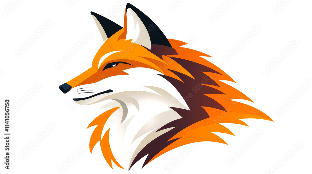 Stylized fox head profile. Stylized fox head profile.
