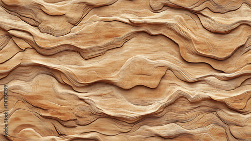 Fototapeta Naklejka Na Ścianę i Meble -  Background texture of seamless compressed wood particle board, made of tilable light brown pressed redwood, plywood, pine or oak fiberboard, or osb oriented strand board, 3d rendering