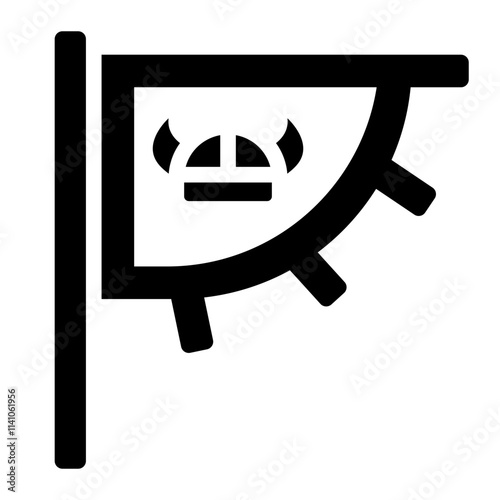 Viking Banner Flag glyph icon 