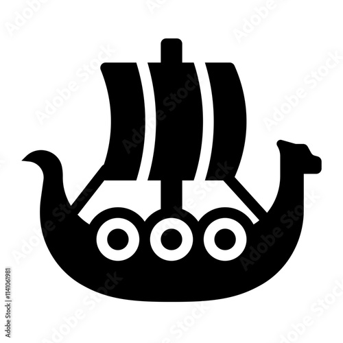 Viking longship glyph icon