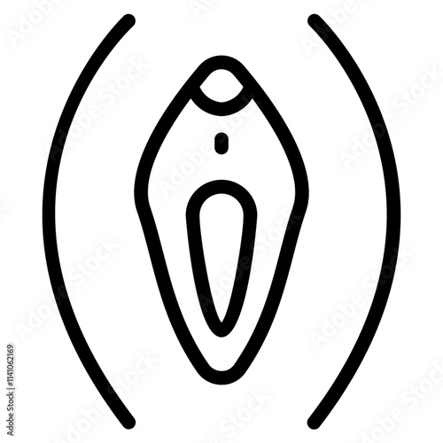 Human vagina, vaginal opening or female reproductive sex organ vector icon for apps and websites
