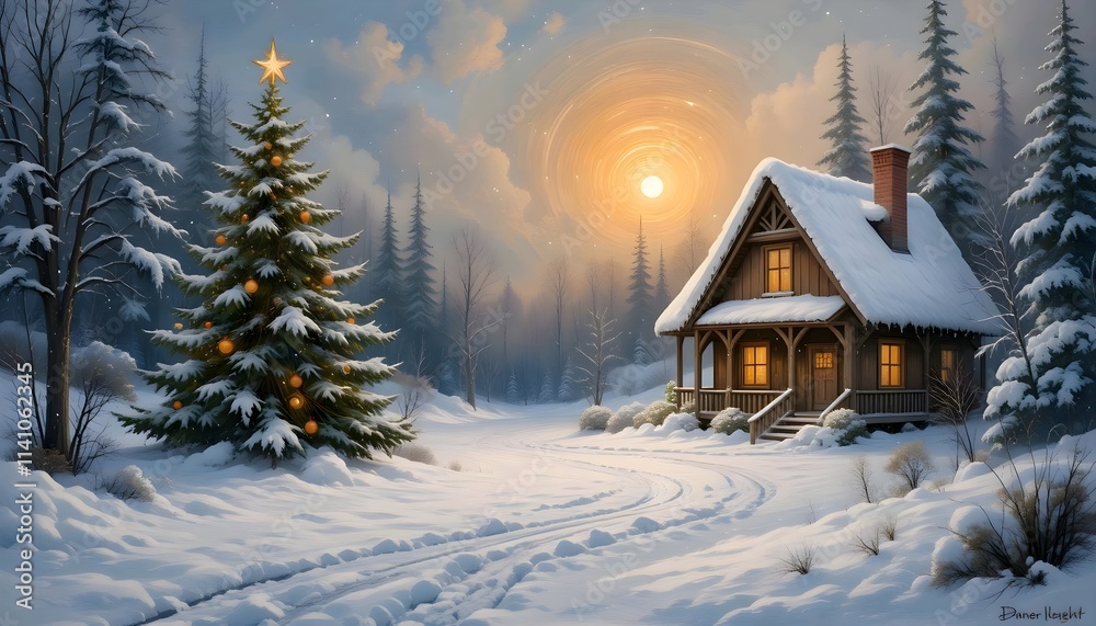 Naklejka premium house in the forest