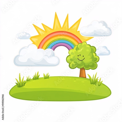 landscape with rainbow