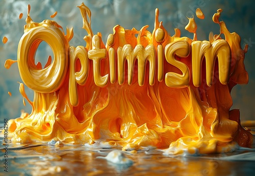 Optimism text: Liquid Letters in Motion