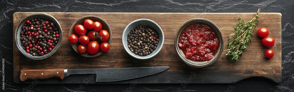 Opened tuna cans with rustic background and tomatoes Opened tuna cans with rustic background and tomatoes