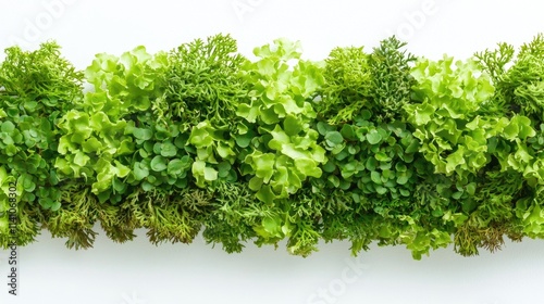 A vibrant assortment of green leafy plants arranged in a decorative manner.