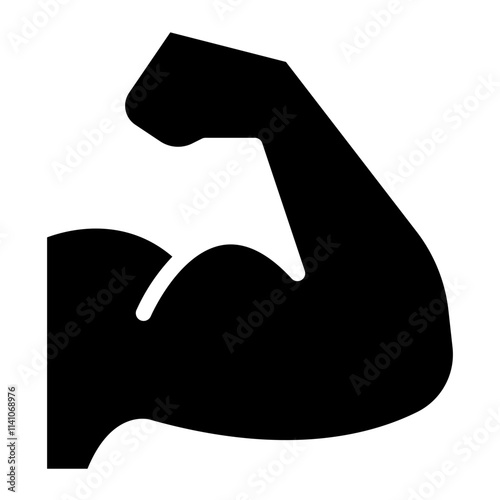 Flexing bicep muscle arm strength or power icon