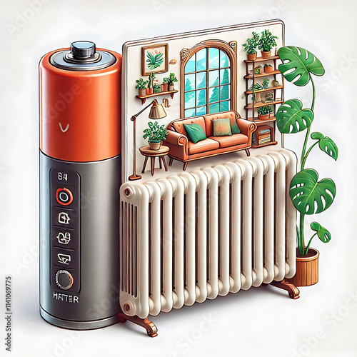 Set of fan heaters in cartoon style. Vector illustration of various electric fans, infrared heaters isolated on white background. Portable heating devices. Space heating.
