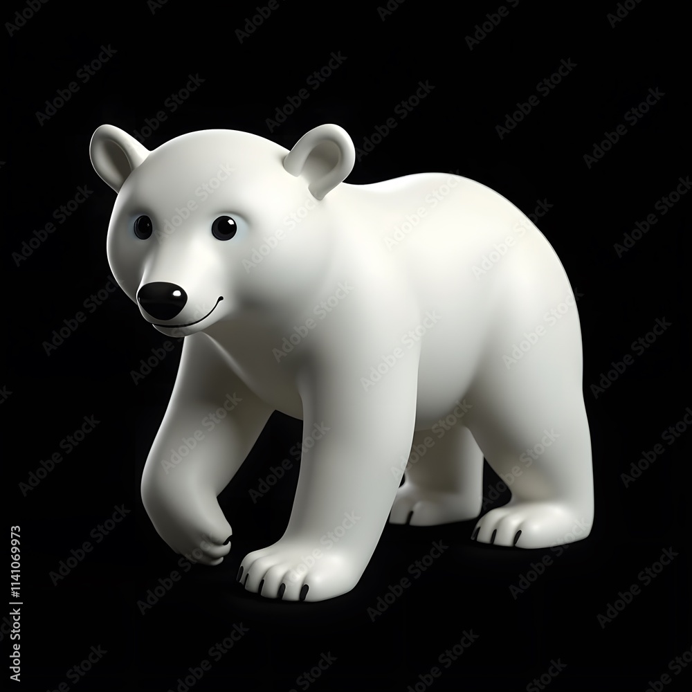 Fototapeta premium Majestic White Bear on Black Background