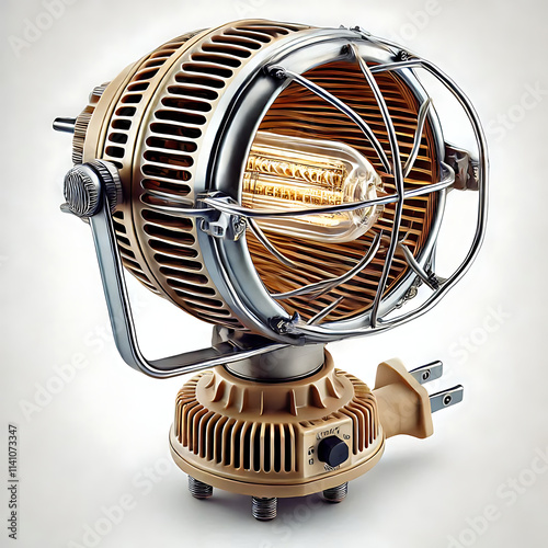 Set of fan heaters in cartoon style. Vector illustration of various electric fans, infrared heaters isolated on white background. Portable heating devices. Space heating.

