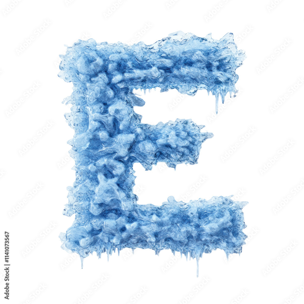 Obraz premium Frozen letter E with icicles.