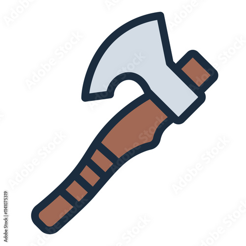 Battle Axe filled line icon warrior viking weapon