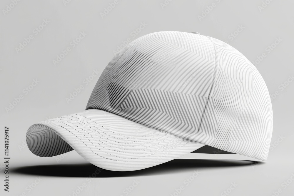 Mockup of a white baseball cap on a white background Mockup of a white baseball cap on a white background