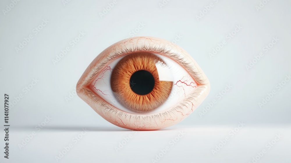 Intricate 3D anatomy model showcases the human eye, highlighting the cornea, iris, retina, and optic nerve, all presented in vibrant colors under soft lighting for realism Intricate 3D anatomy model showcases the human eye, highlighting the cornea, iris, retina, and optic nerve, all presented in vibrant colors under soft lighting for realism