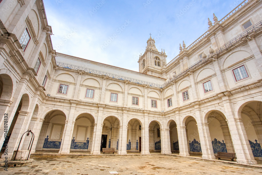 Cloister courtyard of the Monastery of Sao Vincente in Lisbon Cloister courtyard of the Monastery of Sao Vincente in Lisbon