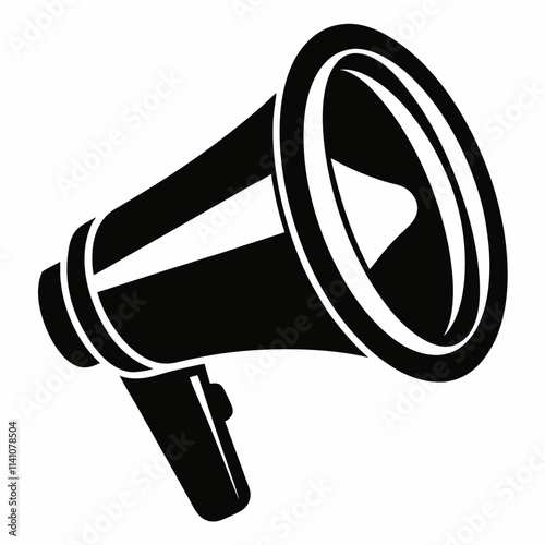 Silhouette of Megaphone Icon - Loudspeaker Vector Illustration for Communication and Announcements