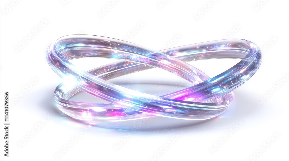 A luminous, intertwined loop with a colorful glow, suggesting a sense of motion and energy. A luminous, intertwined loop with a colorful glow, suggesting a sense of motion and energy.