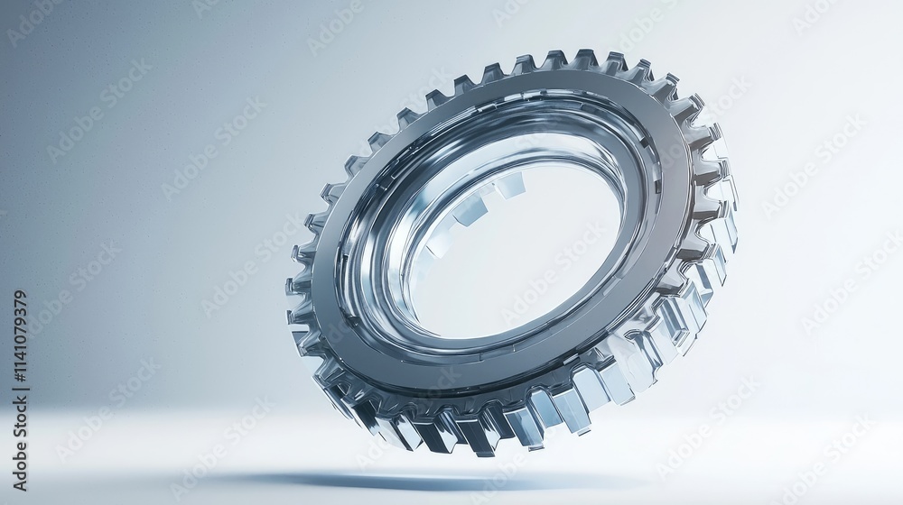 A transparent gear floating in a light background, symbolizing innovation and technology. A transparent gear floating in a light background, symbolizing innovation and technology.