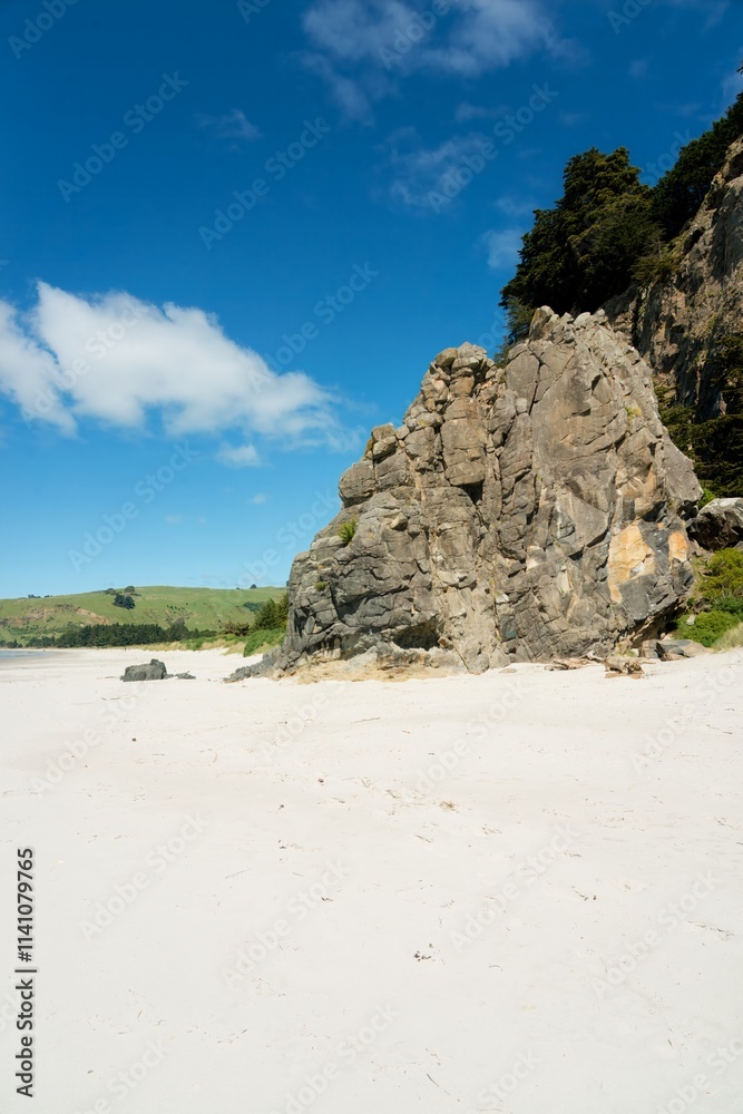 Coastal Cliff at Long Beach, Majestic Seaside Landscape Coastal Cliff at Long Beach, Majestic Seaside Landscape
