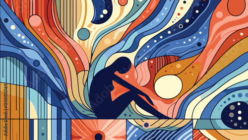 Simple, calming visuals, such as abstract patterns or gentle flows, are widely used in projects that focus on mental health, emotional balance, and visual comfort 