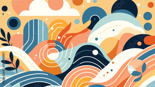 Simple, calming visuals, such as abstract patterns or gentle flows, are widely used in projects that focus on mental health, emotional balance, and visual comfort 