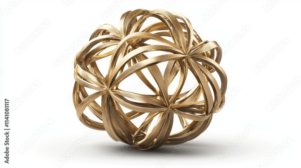 A decorative golden sculpture with intertwined loops, symbolizing unity and elegance. A decorative golden sculpture with intertwined loops, symbolizing unity and elegance.