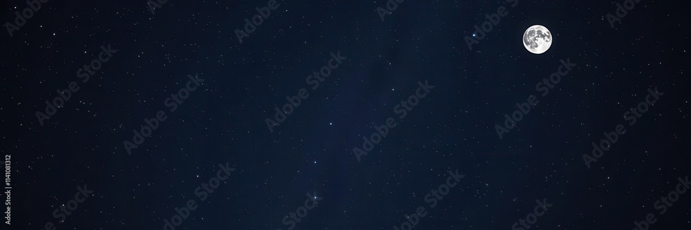 Beautiful night sky filled with twinkling stars and a bright full moon, celestial, astrology Beautiful night sky filled with twinkling stars and a bright full moon, celestial, astrology