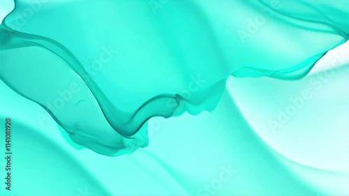 Turquoise waves gently flow and undulate, creating a soothing visual experience filled with elegance, softness, and tranquility, background photo