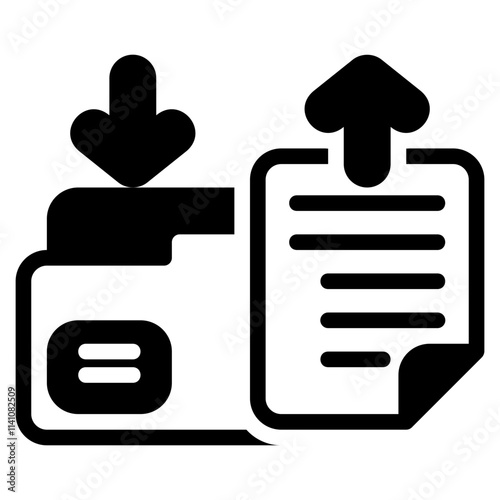 File transfer black glyph style icon