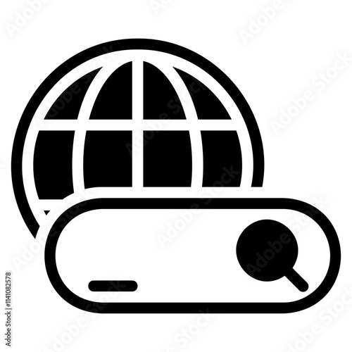 Search engine black glyph style icon