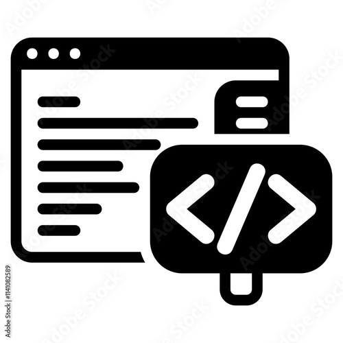 Programming black glyph style icon